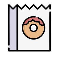 a donut in a bag icon vector