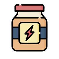 A jar of peanut butter with a lightning bolt on it vector