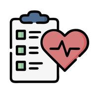 A heart and a clipboard with a check mark on it vector