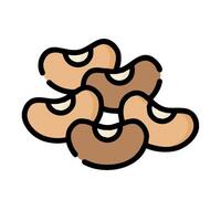 A pile of nuts on a white background vector