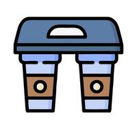 Two coffee cups with lids on top of each other vector