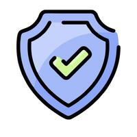 A shield with a tick on it vector