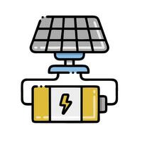 A solar panel and battery on top of a device vector