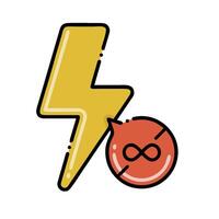 A lightning bolt with an infinity sign on it vector