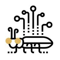 A bug with a circuit board on its back vector