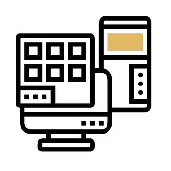 A computer monitor with a keyboard and mouse vector