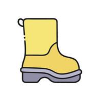 A yellow boot with a black sole vector