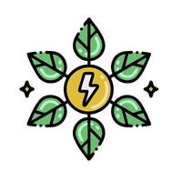 A green leaf with a lightning bolt on it vector