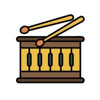 A drum with two sticks on it vector