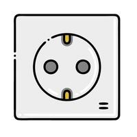 An electrical outlet with two sockets on it vector