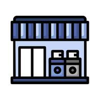 A store front with a washing machine and dryer vector