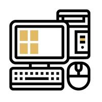 Computer and mouse icon on white background vector