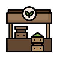 A green plant stand with a sign on it vector
