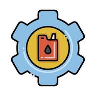A gearwheel with a red liquid in it vector