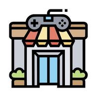 A game store icon with a sign that says playstation vector
