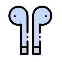 Two earphones with a white background vector