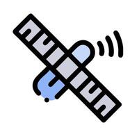 A satellite with a blue and white icon vector