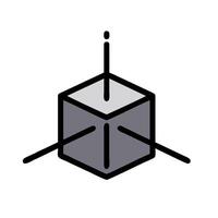 A cube with a small hole in it vector