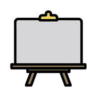 An easel with a blank white board on it vector