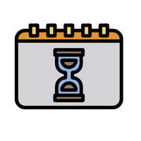 Calendar icon with hourglass on top vector