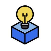 A light bulb is sitting on top of a box vector
