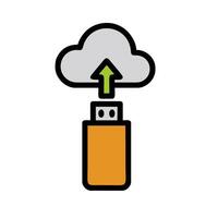 A cloud with an arrow pointing to it vector
