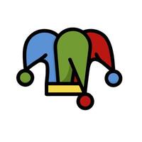 A jester hat with colorful balls on it vector