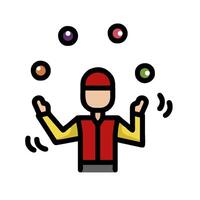 A man juggling balls in a circle vector