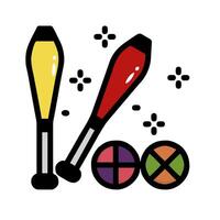 A colorful set of tools and a ball vector