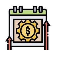 A calendar with a dollar sign on it vector