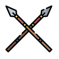 Two crossed arrows with different colors on them vector