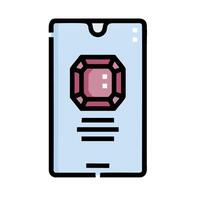 A phone with a red diamond on it vector