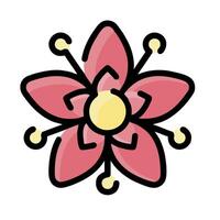 A flower icon with a pink petal vector