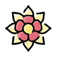 A flower with a yellow center and pink petals vector