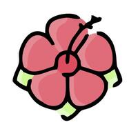 A flower with a green stem and a pink petal vector