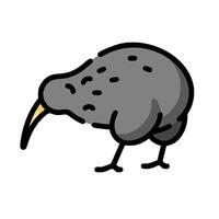 A cartoon kiwi bird with a long beak vector