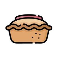 A pie icon on a white background vector