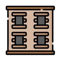 A building with windows and doors on it vector