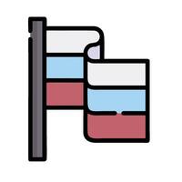 A flag with a red, blue and white stripe vector