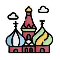 The red square icon with a red and white building vector
