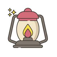 A lantern with a flame inside it vector