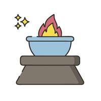 A fire bowl with a star on top vector