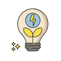 Light bulb with lightning bolt icon illustration design vector