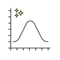 A graph with a star on it vector