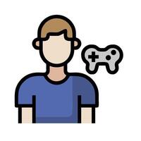 A man with a controller in his hand vector