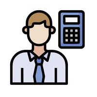A man with a calculator icon on his face vector