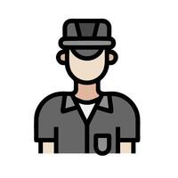 A man in a uniform with a hat on vector