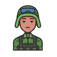 A soldier avatar with a helmet and goggles vector