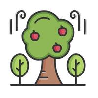 An apple tree with leaves and branches vector