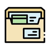 A folder with a green envelope inside vector
